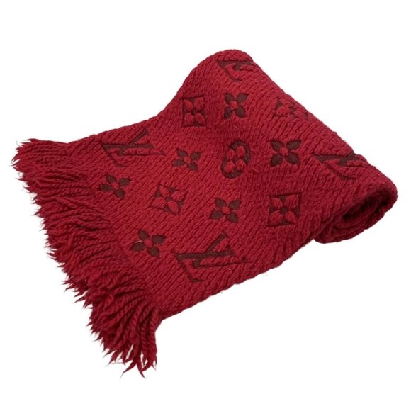 LOUIS VUITTON Eschar Progo Mania Ruby - Unconfirmed Scarf 94 Wool 348-060925 - Picture 1 of 4